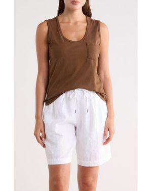 James Perse V-Neck Cotton Tank - Brown