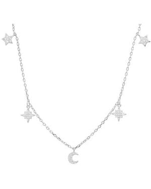 Queen Jewels Sterling Celestial Cubic Zirconia Drop Necklace - Blue