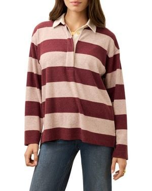 Faherty Legend Rugby Stripe Sweater - Red