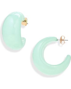 Leith Puffy Resin Hoop Earrings - Green