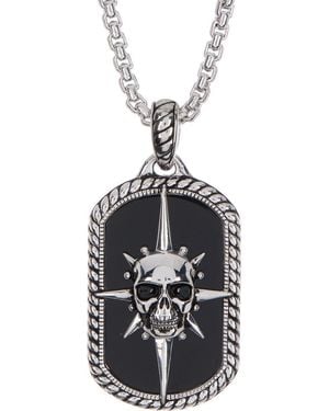 Effy Sterling Onyx Skull Compass Necklace - Black