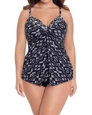 Miraclesuit Labyrinth Love Knot Underwire Tankini Swim Top - Blue
