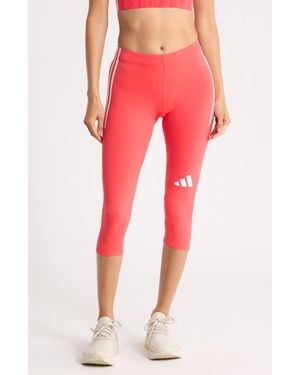adidas 3-Stripes 3/4 Leggings - Red