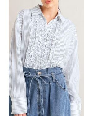 FREEMARKET Tuxedo Long Sleeve Shirt - Blue