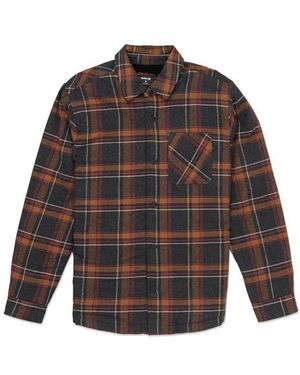 Hurley Portland Faux Shearling Lined Flannel Shirt - Multicolor
