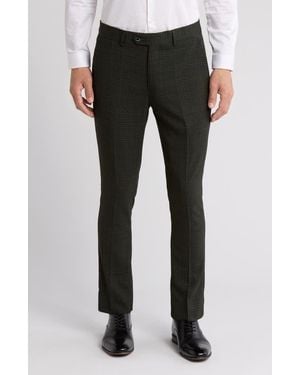 Tahari Plaid Slim Fit Dress Pants - Black