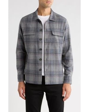 Robert Barakett Maverick Plaid Button-Up Shirt - Blue