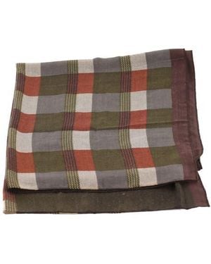 La Fiorentina Checkered Print Lightweight Wrap - Brown