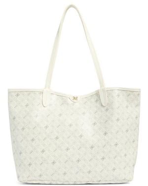 Sam Edelman Harper Monogram Medium Shopper Tote Bag - White
