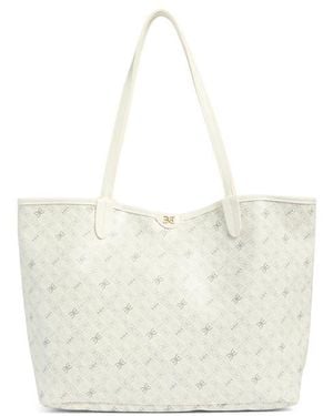 Sam Edelman Harper Monogram Medium Shopper Tote Bag - White