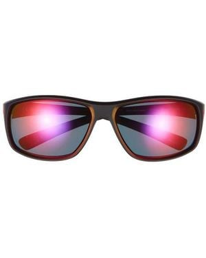 Nike Adrenaline 65Mm Rectangular Sunglasses - Red