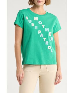 Mother The Goodie Goodie Embellished Cotton Graphic T-Shirt - Green