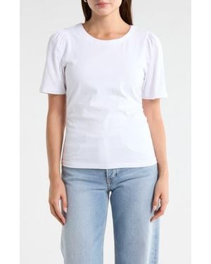 Current/Elliott Short Puff Sleeve Top - White