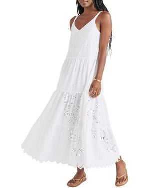 Splendid Wynona Eyelet Cotton Midi Dress - White