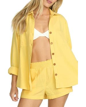 Billabong Swell Gauze Button-Up Shirt - Yellow