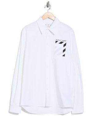 Off-White c/o Virgil Abloh Diagonal Pocket Button-Up Shirt - White