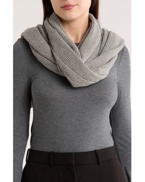 Portolano Cashmere Ribbed Wrap Scarf - Gray