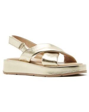 La Canadienne Axis Leather Flatform Sandal - Natural