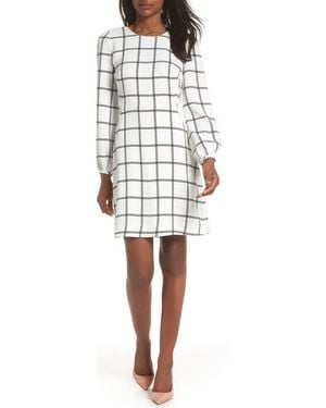 J.Crew Windowpane Check Dress - White