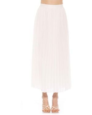 Alexia Admor Kesia Midi Chiffon Pleated Skirt - White