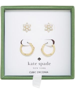 Kate Spade Set Of 2 Faux Pearl Cluster Hoop Earrings - Multicolor