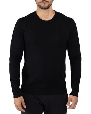 Xray Jeans Crewneck Knitted Viscose-Blend Pullover Sweater - Black
