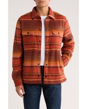 Rainforest Edgewood Plaid Bonded Fleece & Faux Shearling Jacket - Red