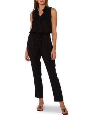 Velvet Heart Sleeveless Drawstring Waist Jumpsuit - Black