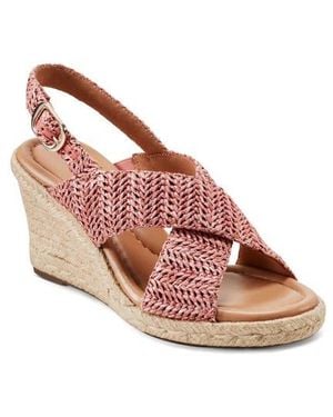 Easy Spirit Ariane Espadrille Slingback Platform Wedge Sandal - Pink