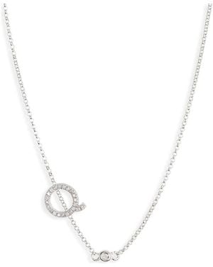 Meshmerise Bezel Diamond Initial Chain Necklace - White