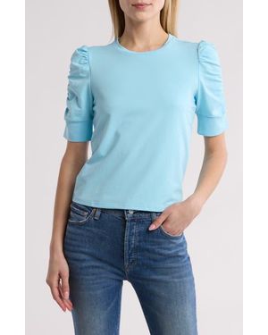 Walter Baker Skippy Ruched Sleeve T-Shirt - Blue