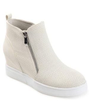 Journee Collection Pennelope Wedge Sneaker - White