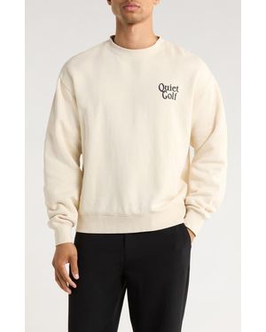 Quiet Golf Stacked Logo Cotton Hoodie - Natural