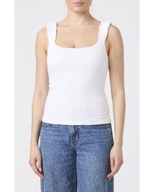 French Connection Rallie Ruched Strap Tank - White