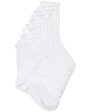 Nordstrom Rack 5-Pack Demi Lettuce Edge Crew Socks - White