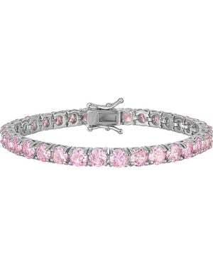 FZN Round Cut Cubic Zirconia Tennis Bracelet - Metallic