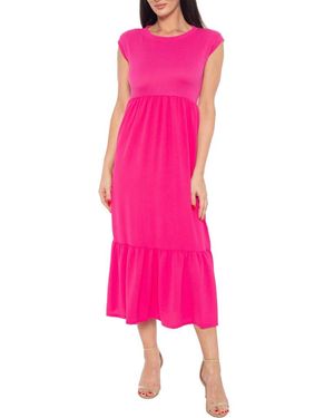 Isaac Mizrahi New York Airflow Tiered Midi Dress - Pink