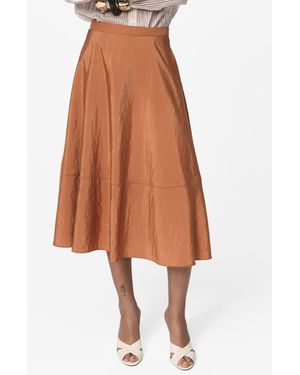 Mango Satin Midi Skirt - Brown
