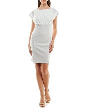 Nina Leonard Cap Sleeve Sheath Dress - White