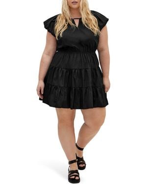 City Chic Alina Fit & Flare Minidress - Black