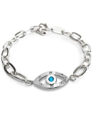 Liza Schwartz Cubic Zirconia Evil Eye Bracelet - Metallic