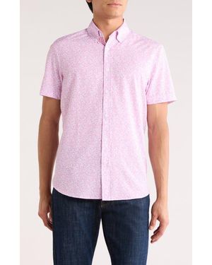 Con.struct Floral Short Sleeve Woven Button-Down Shirt - Pink