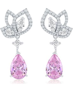 Suzy Levian Gala Firework Drop Earrings - Pink