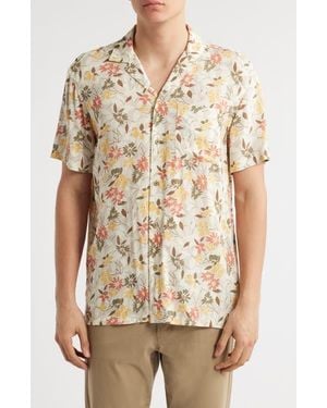 Faherty Kona Floral Camp Shirt - Natural