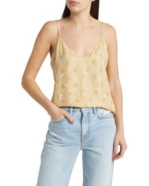 FRAME Floral Silk Jacquard Camisole - Blue