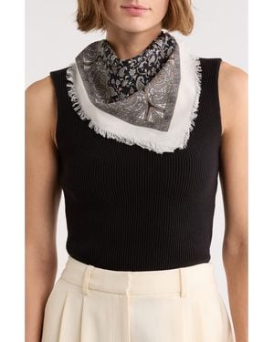 BCBGeneration Paisley Cotton Square Scarf - Black