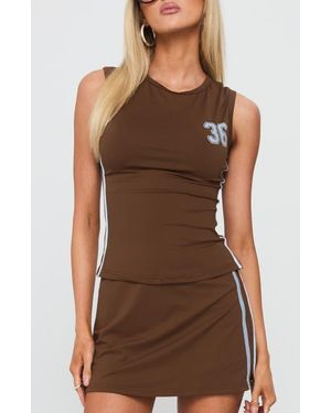 Princess Polly Momentum Graphic Tank - Brown
