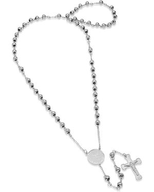 Steeltime Our Father Prayer Rosary Necklace - White