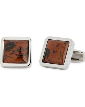 James Michael Mahogany Square Cuff Links - Brown