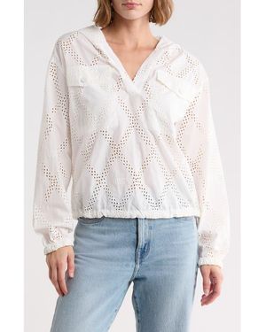 UGG Jessamine Eyelet Hooded Pullover - White